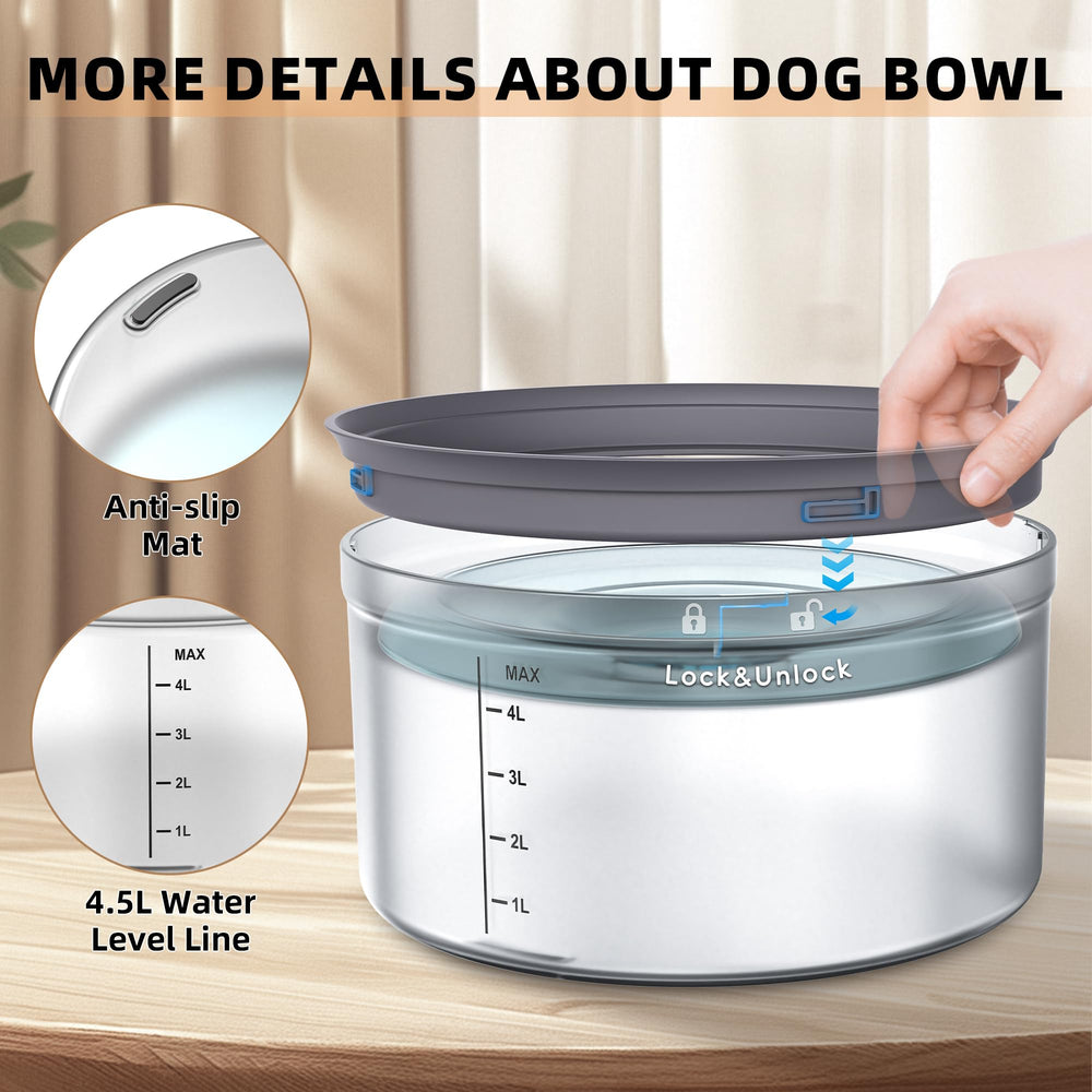 Decflow dishwasher safe water bowl for quick cleaning without disassembly