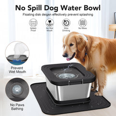 Decflow floating disk slows drinking to minimize spills and splashes.