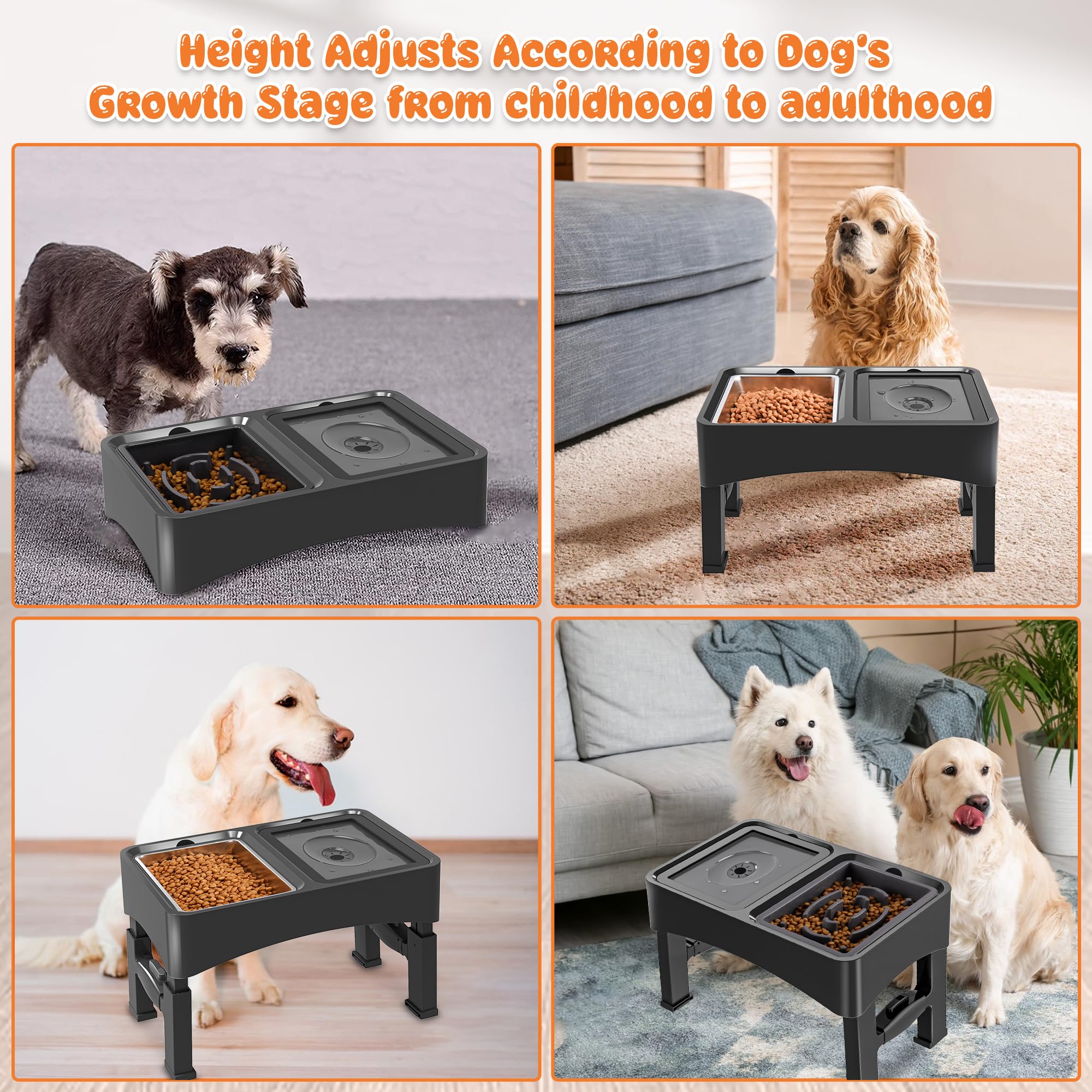 Decflow foldable dog bowl stand is portable for travel and compact storage.