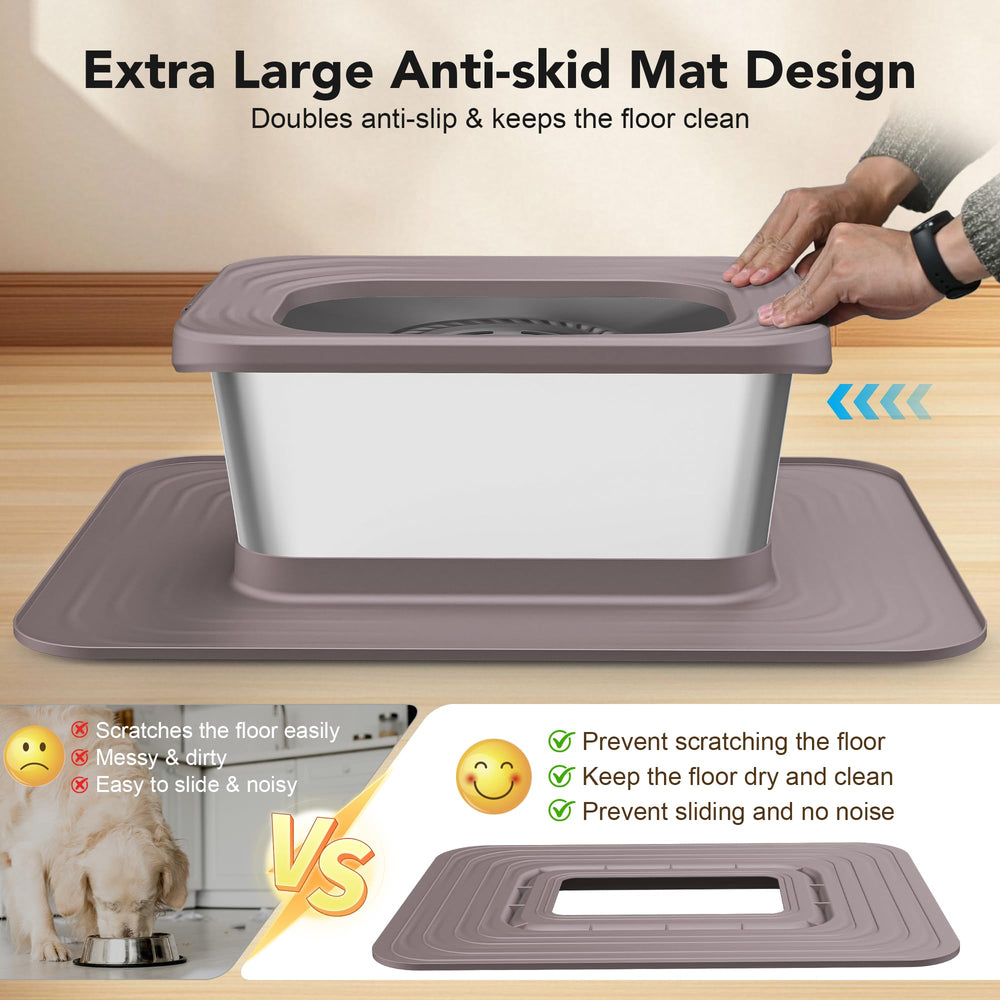 Decflow premium stainless steel bowl resists heat and cleans easily.