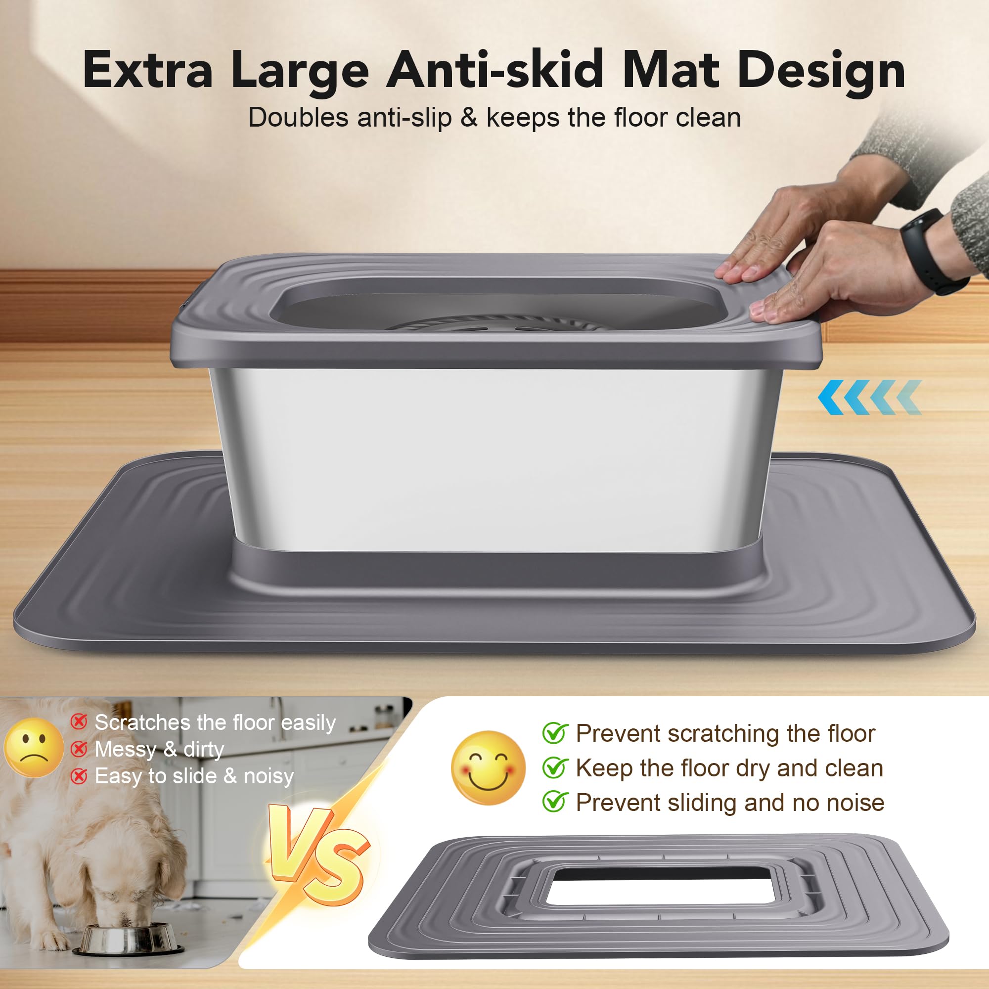 Decflow premium stainless steel construction resists stains and cleans easily after outdoor use.