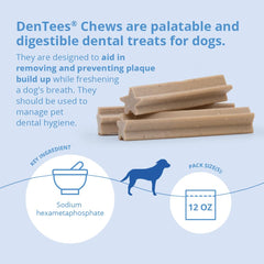 Dechra DenTees large chews shown for medium to large dogs.