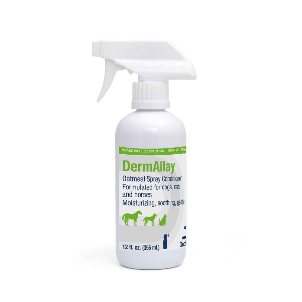 Dechra DermAllay oatmeal conditioner bottle provides soothing hydration for pets
