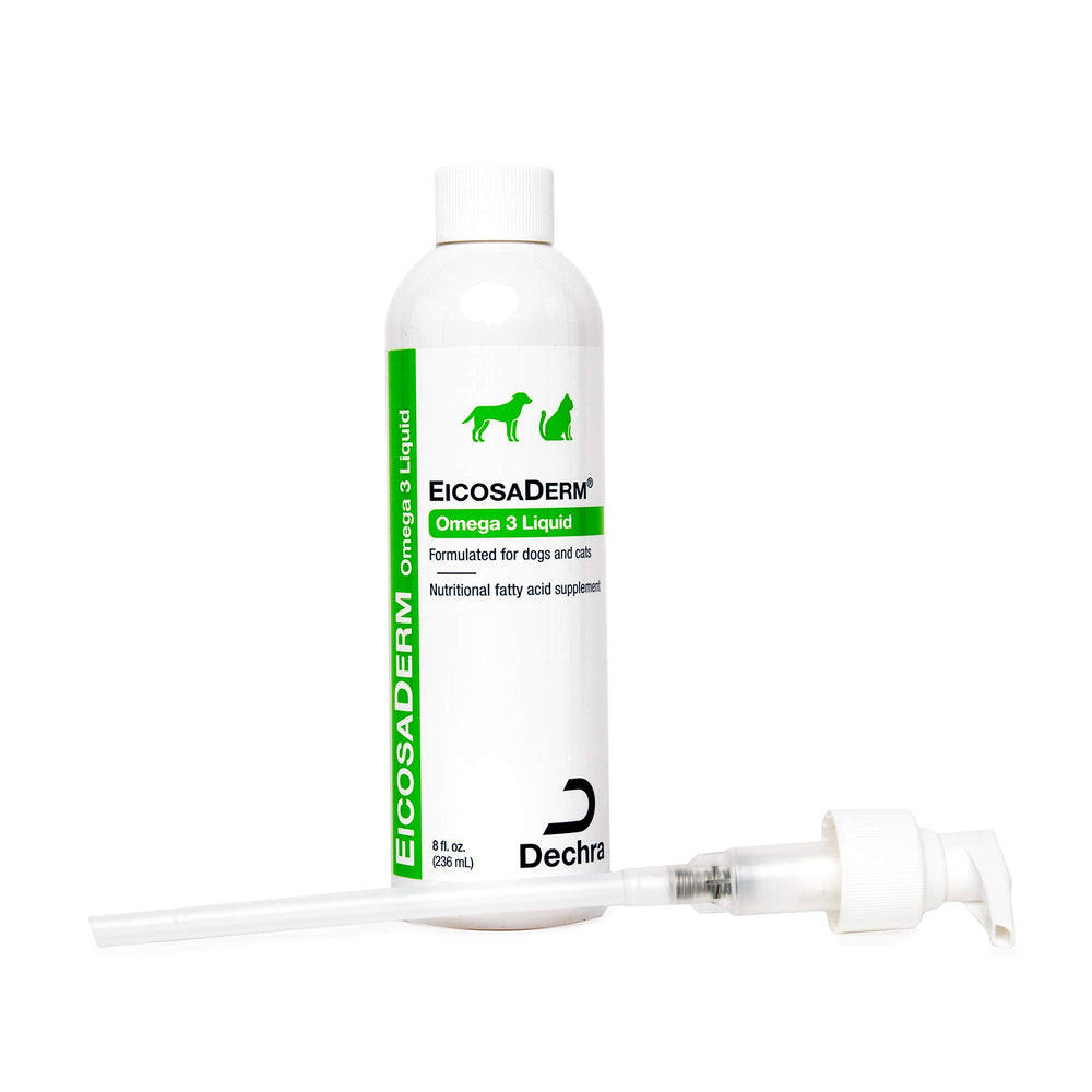 Dechra EicosaDerm made in USA label indicating pesticide-free quality
