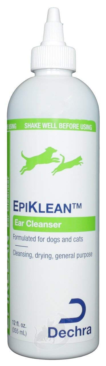 Dechra EpiKlean ear cleanser bottle helps maintain clean, dry ears for dogs and cats