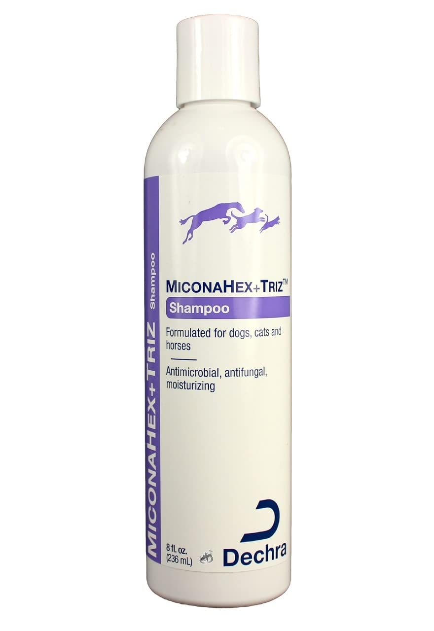 Dechra MiconaHex+Triz shampoo bottle front for pet skin support