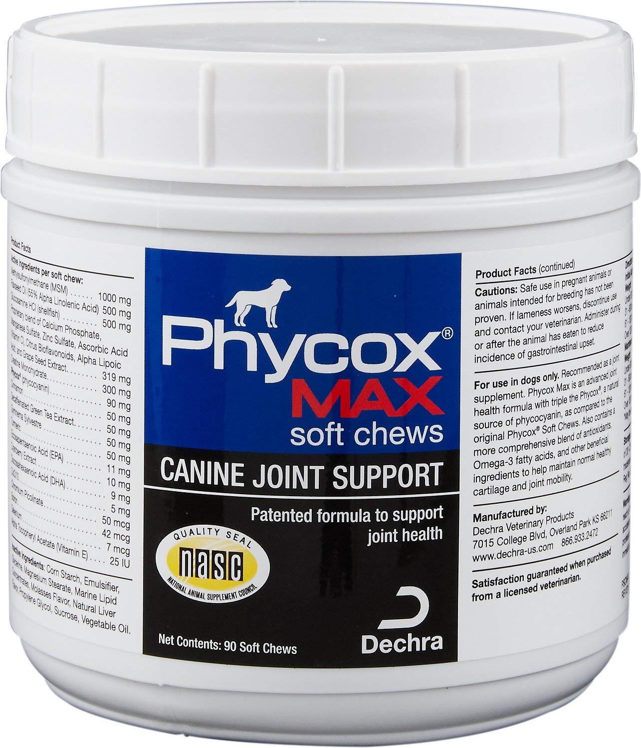 Dechra Phycox MAX soft chews for dogs providing joint support with natural anti-inflammatory ingredients