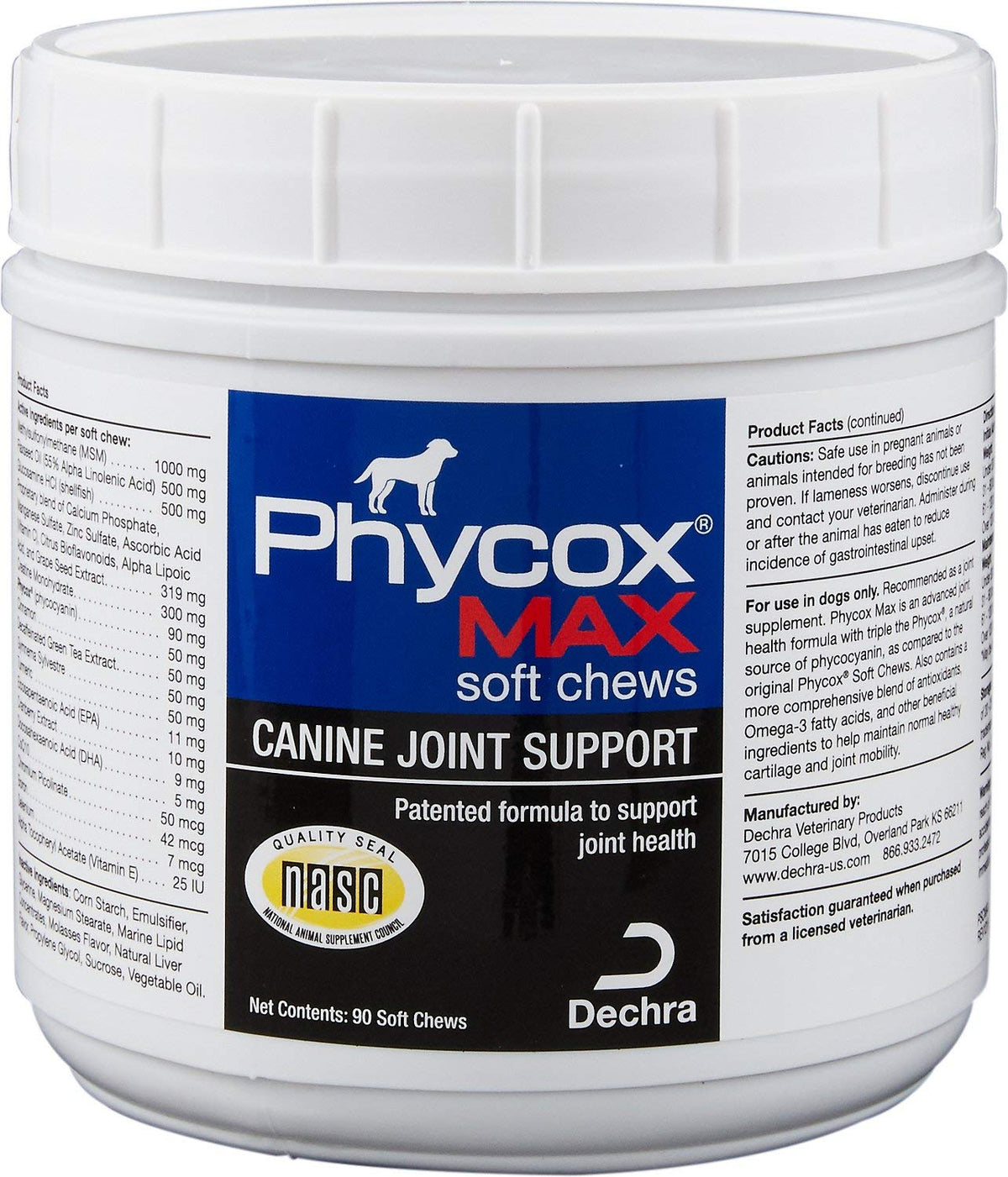 Dechra Phycox MAX soft chews for dogs providing joint support with natural anti-inflammatory ingredients