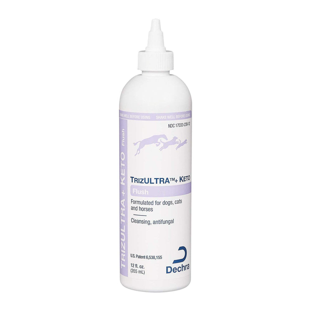 Dechra TrizULTRA + Keto Flush ear cleanser for pets supports gentle ear care.