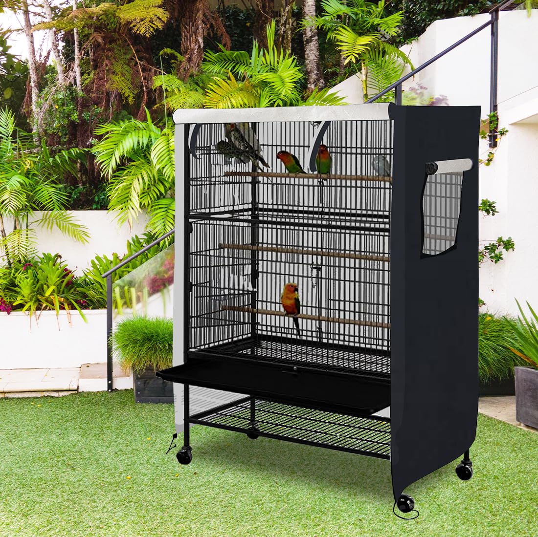 DECKALY universal bird cage cover XL bedroom setup illustrating calm space for birds