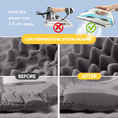 Deconovo anti-slip waterproof bottom keeps bed in place on slick floors.