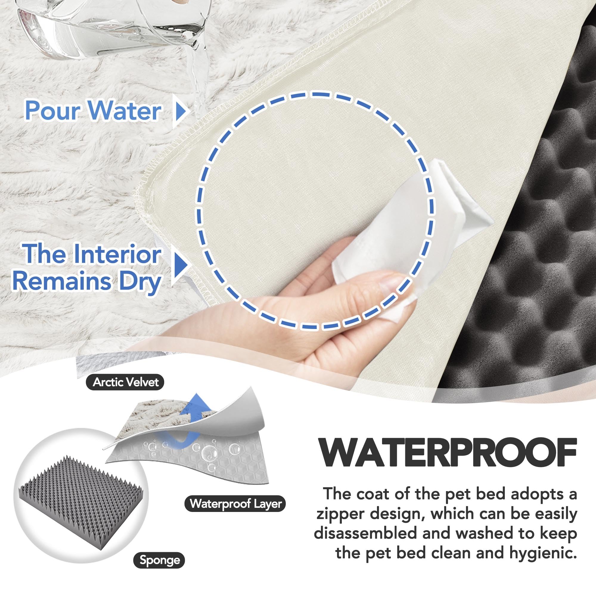 Deconovo bed highlights egg-crate foam core offering breathable, cushioned comfort.