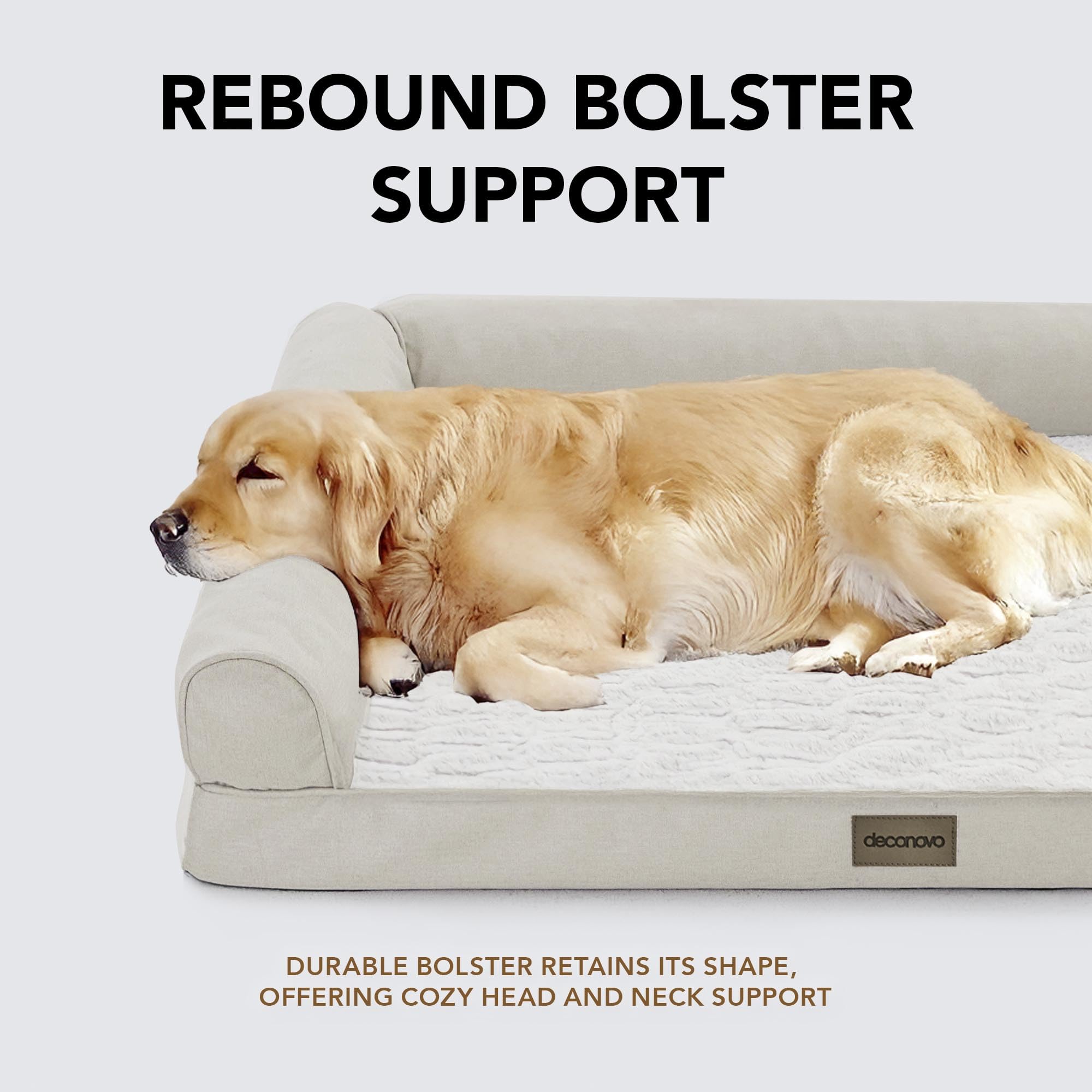 Deconovo bed includes waterproof base for added protection on hard surfaces.