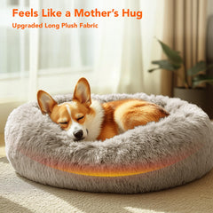 Deconovo donut bed inner plush fabric closeup for cozy lounging