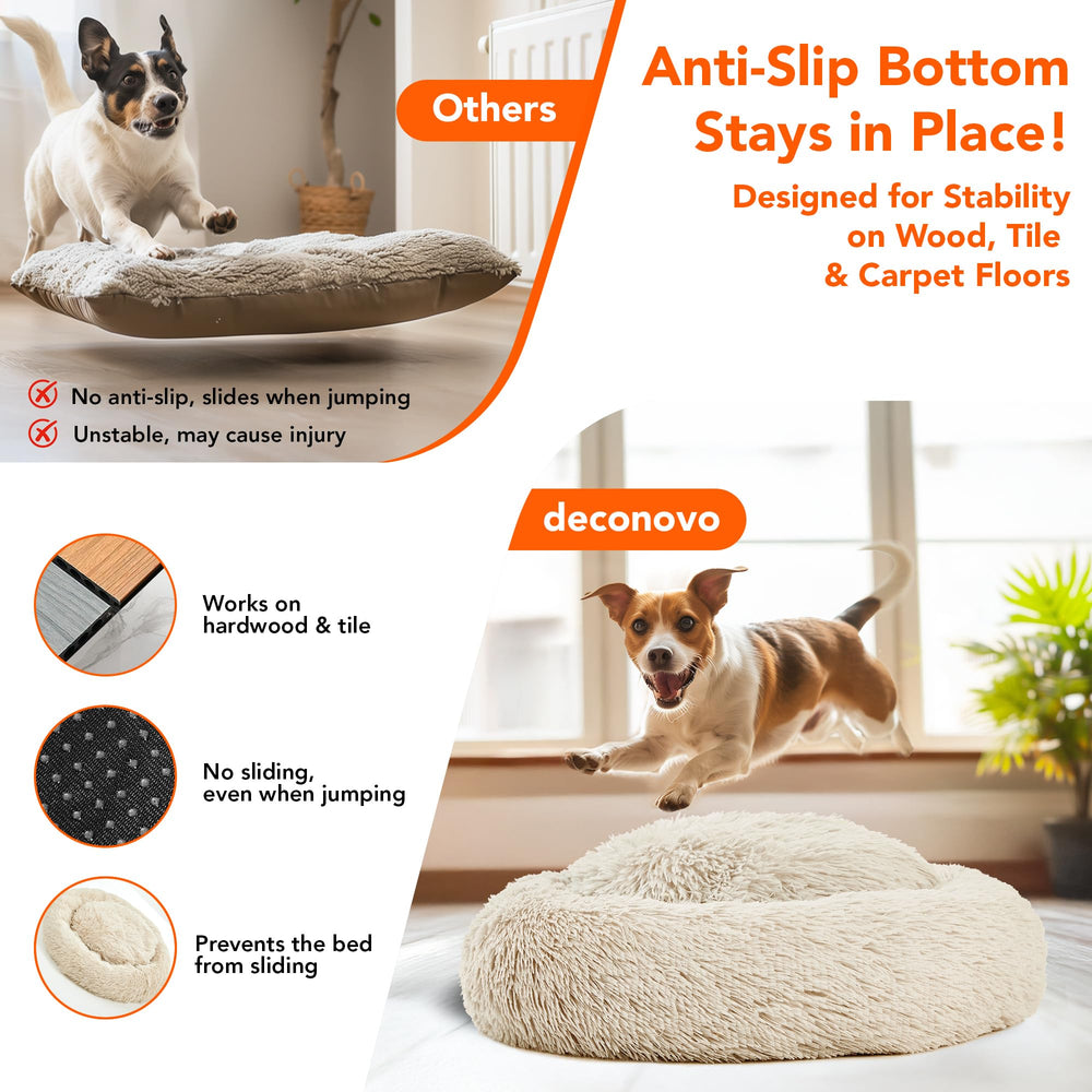 Deconovo donut dog bed machine washable for easy cleaning