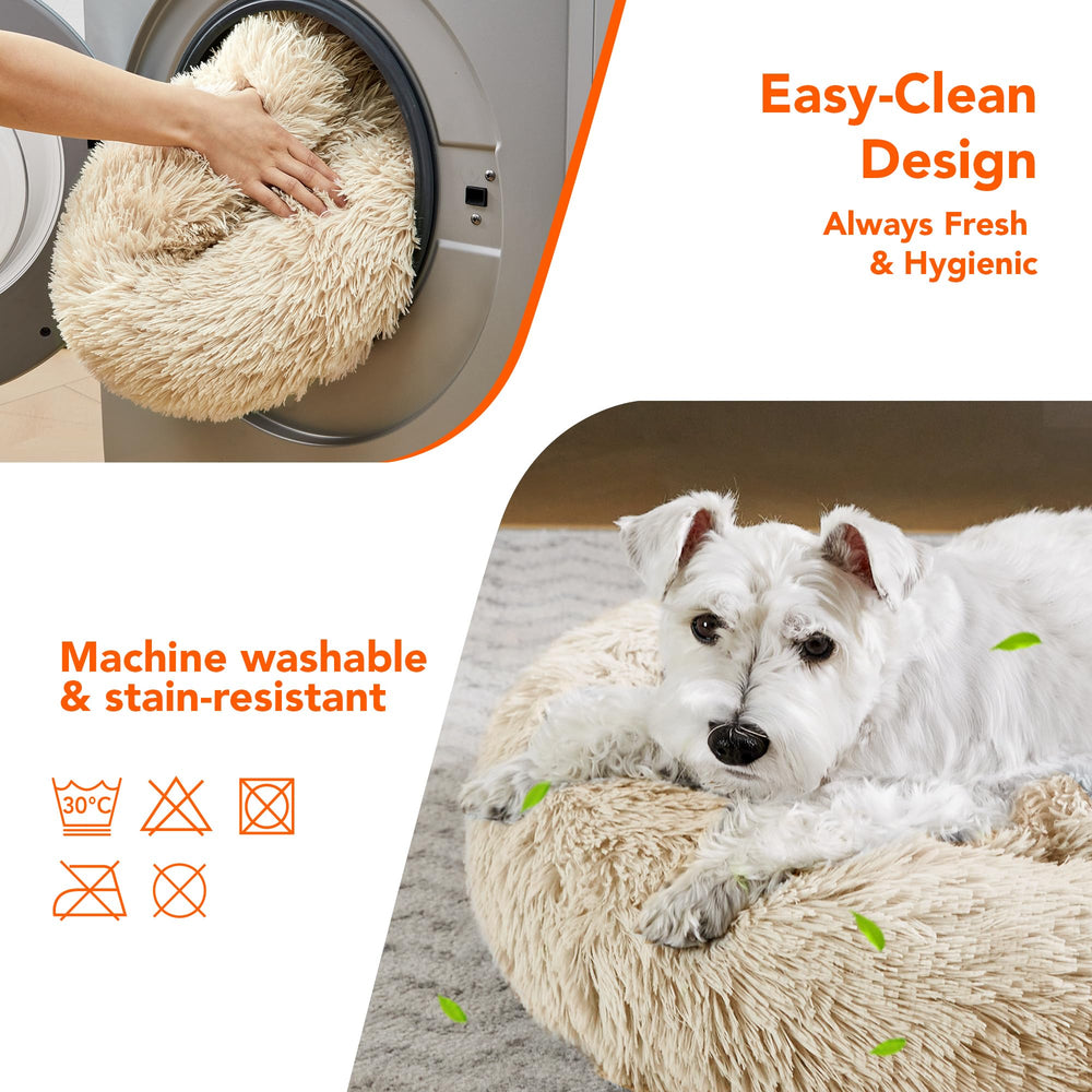 Deconovo donut dog bed nest shape encourages curling and comfort