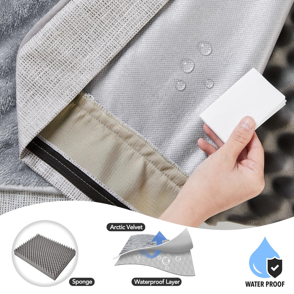 Deconovo orthopedic bed in light grey fabric offers breathable comfort.