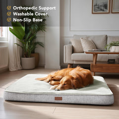 Deconovo orthopedic dog bed non-slip base keeps the surface stable on hardwood, tile, and carpet.