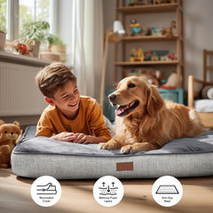 Deconovo orthopedic dog bed non-slip base keeps it stable on all floors.