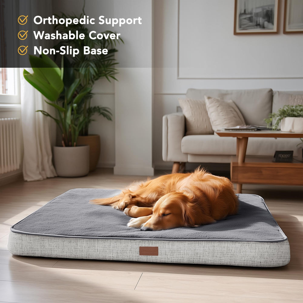 Deconovo orthopedic dog bed with washable cover for easy cleaning.