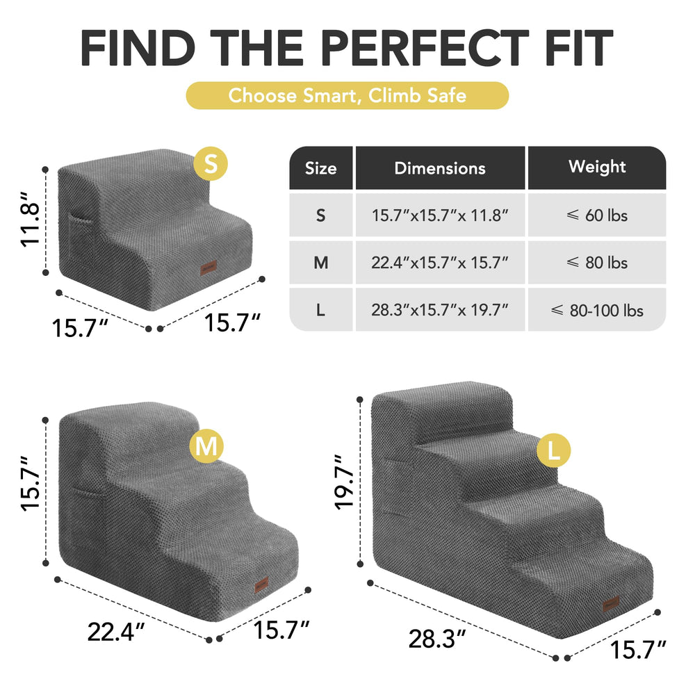 Deconovo pet stairs 4-step setup ideal for mid-height furniture and pets