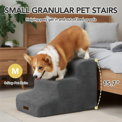 Deconovo pet stairs soft washable cover close-up highlights cozy, removable fabric for easy cleaning
