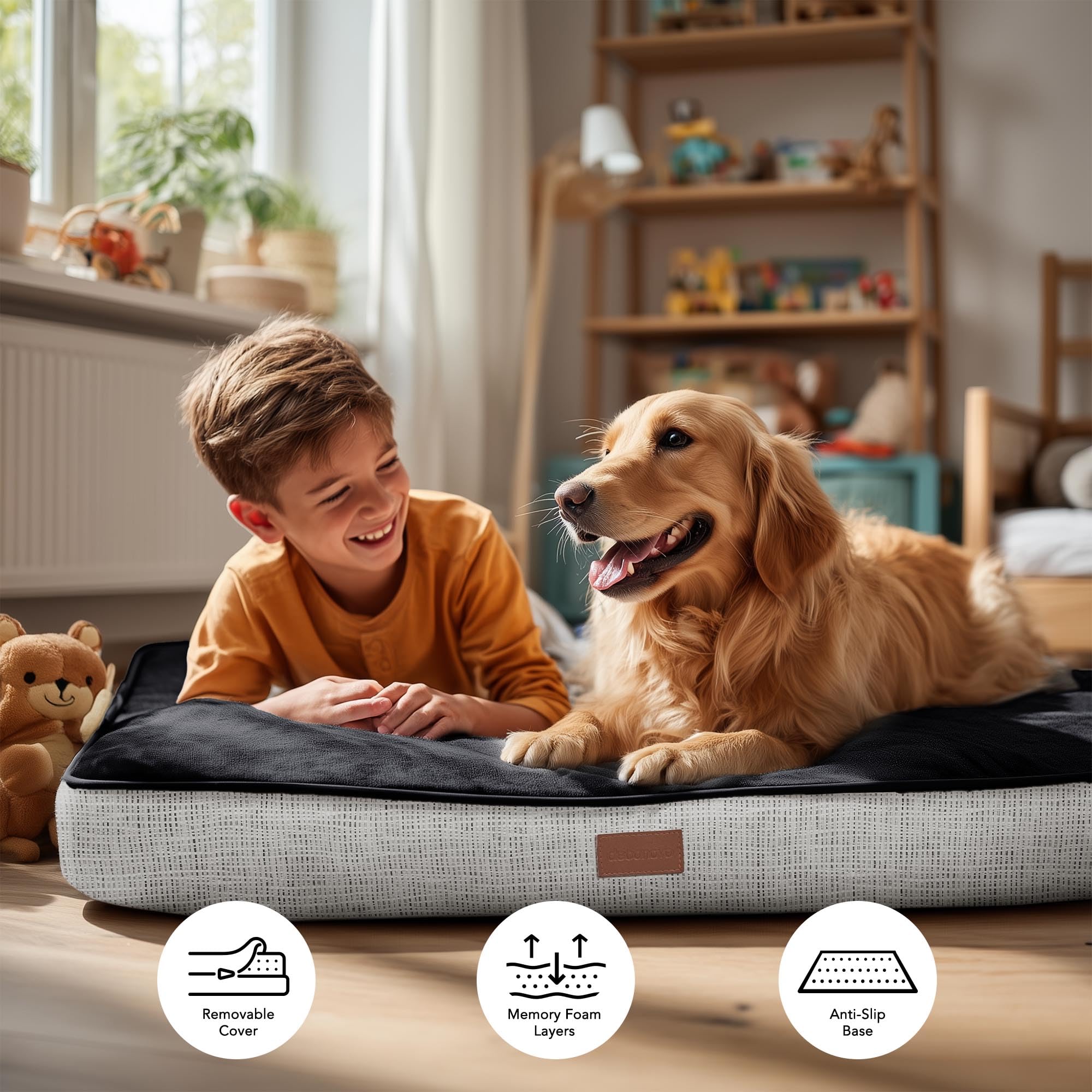 Deconovo removable-washable-cover simplifies cleaning after adventures.