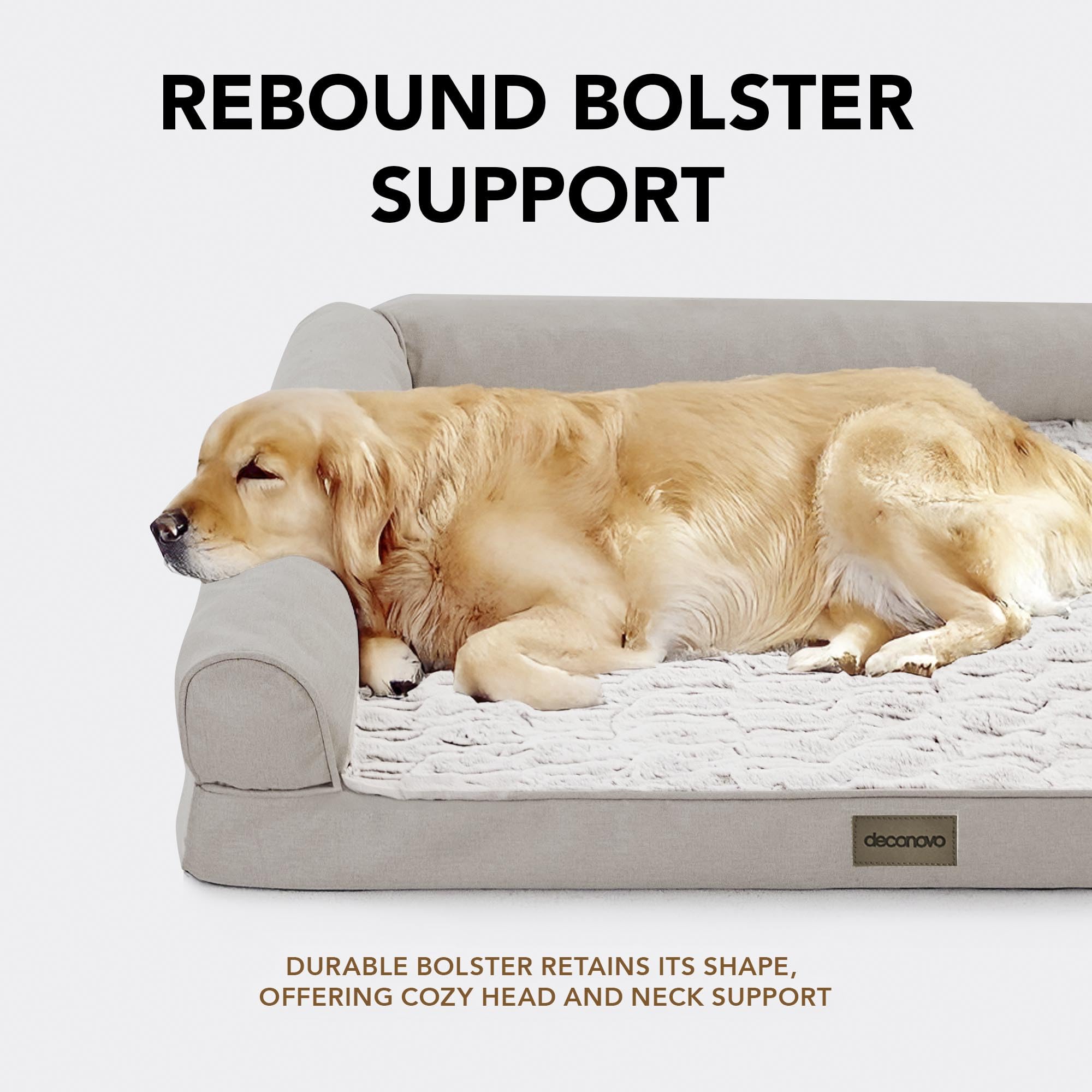 Deconovo sofa dog bed anti-slip bottom keeps bed steady on smooth floors.