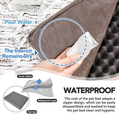 Deconovo sofa dog bed with egg-crate foam core for even cushioning and airflow.