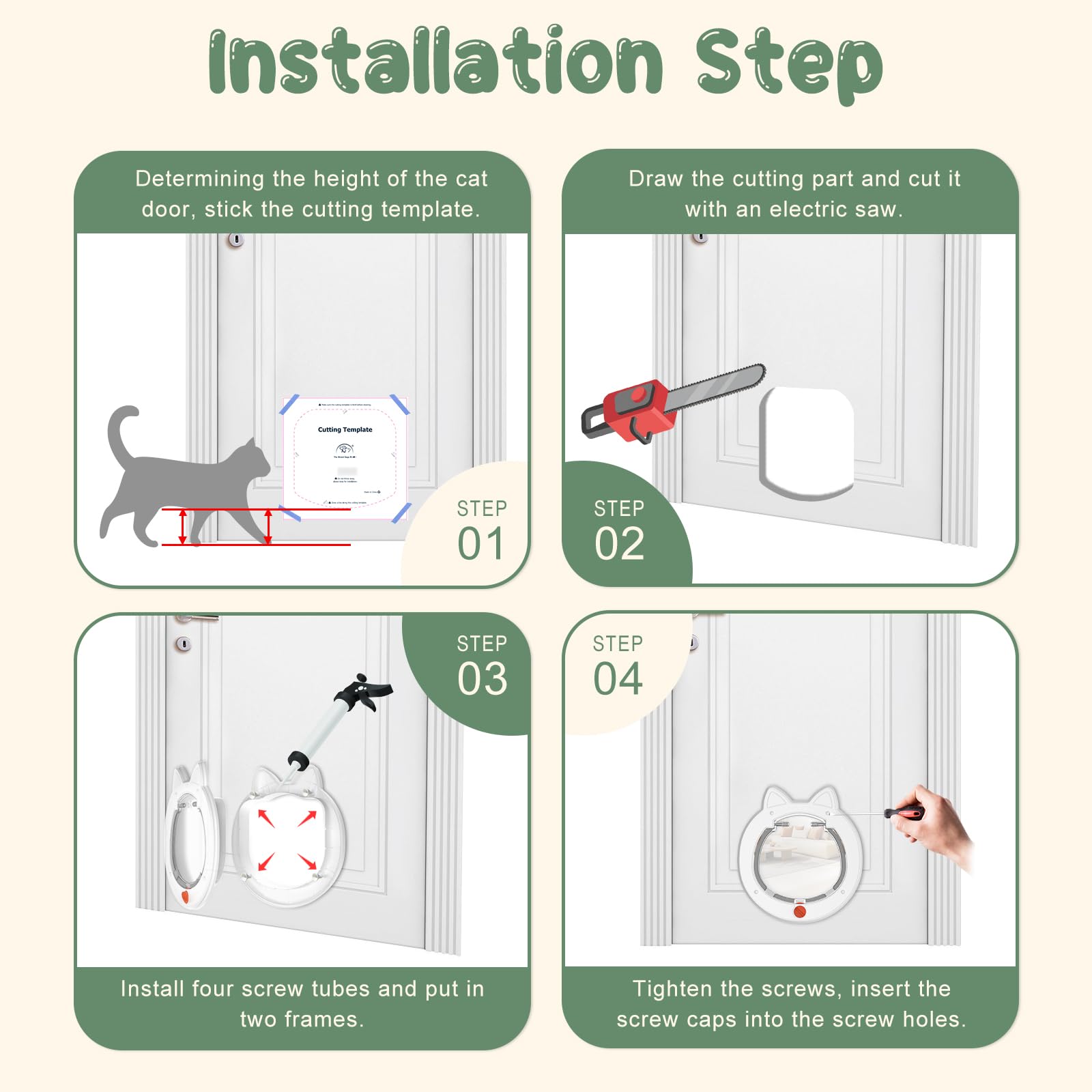Decormax cat door fit guide helps ensure ideal door compatibility.