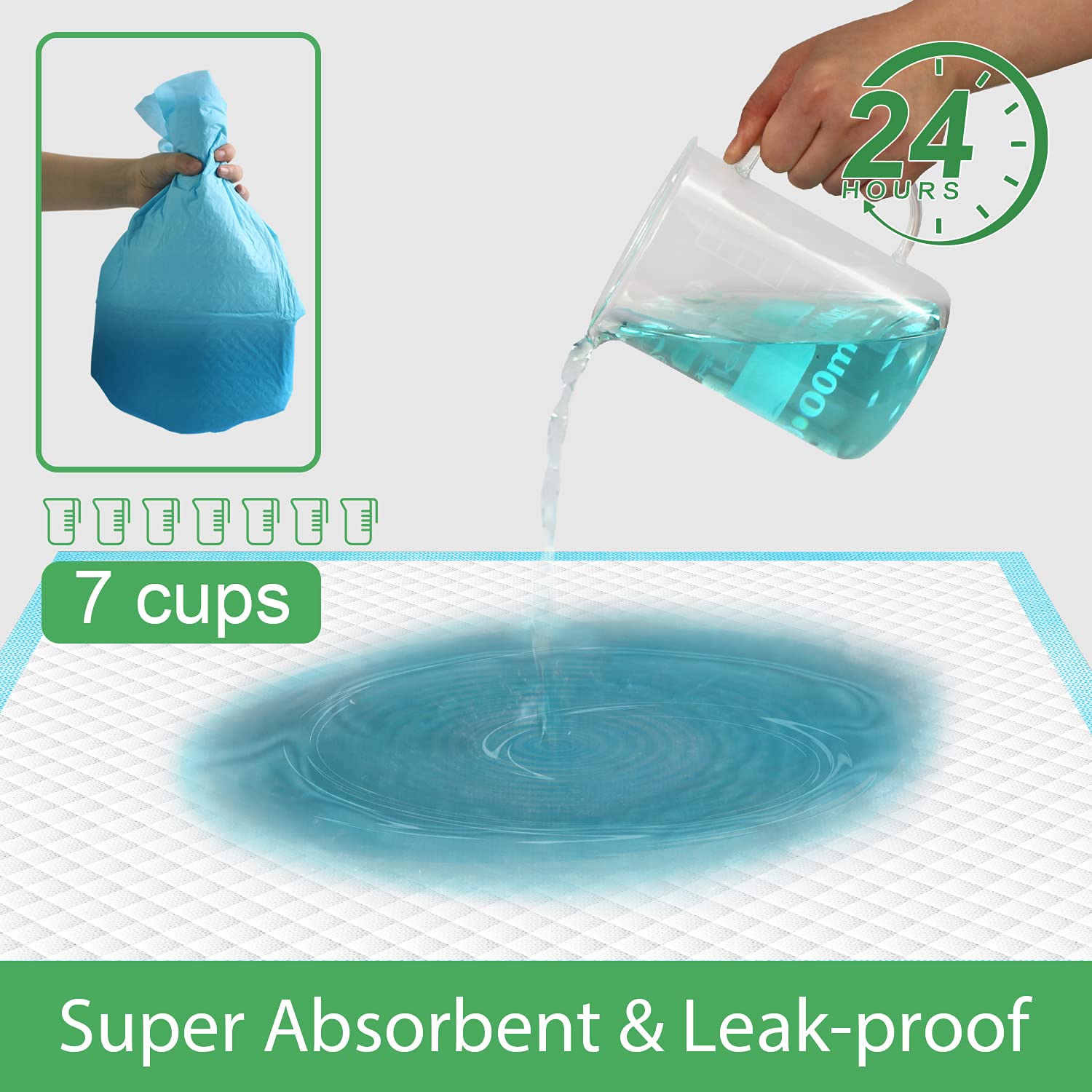 Deep Dear leak proof backing detail protects floors