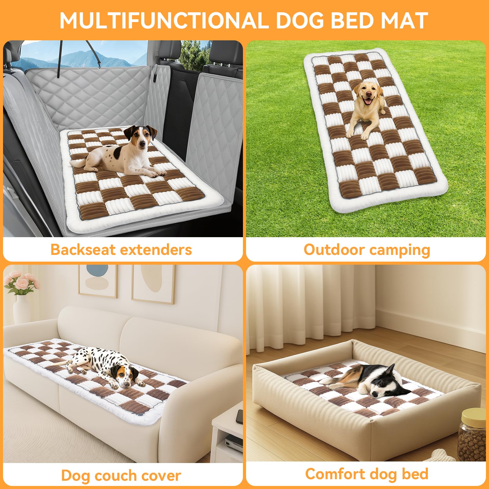Deep Dream backseat dog bed rolled for easy carrying on the go.
