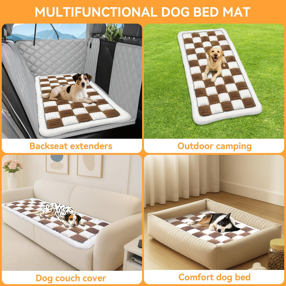 Deep Dream backseat dog bed rolled for easy carrying on the go.