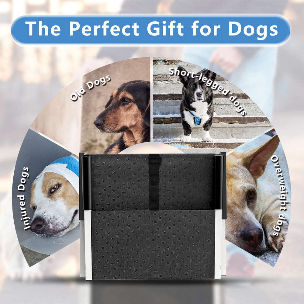 DeerGym dog stairs 230-pounds-capacity supports bigger dogs safely