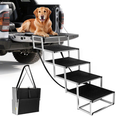 DeerGym 5-step 43-inch dog stairs help large dogs load into SUVs safely.