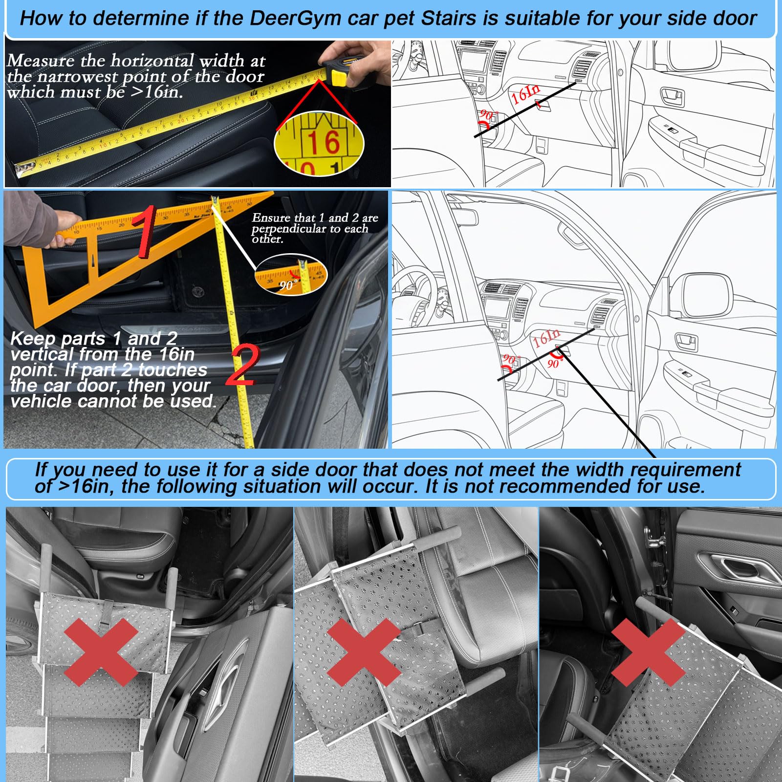 DeerGym dog stairs lightweight-13lb easy to carry