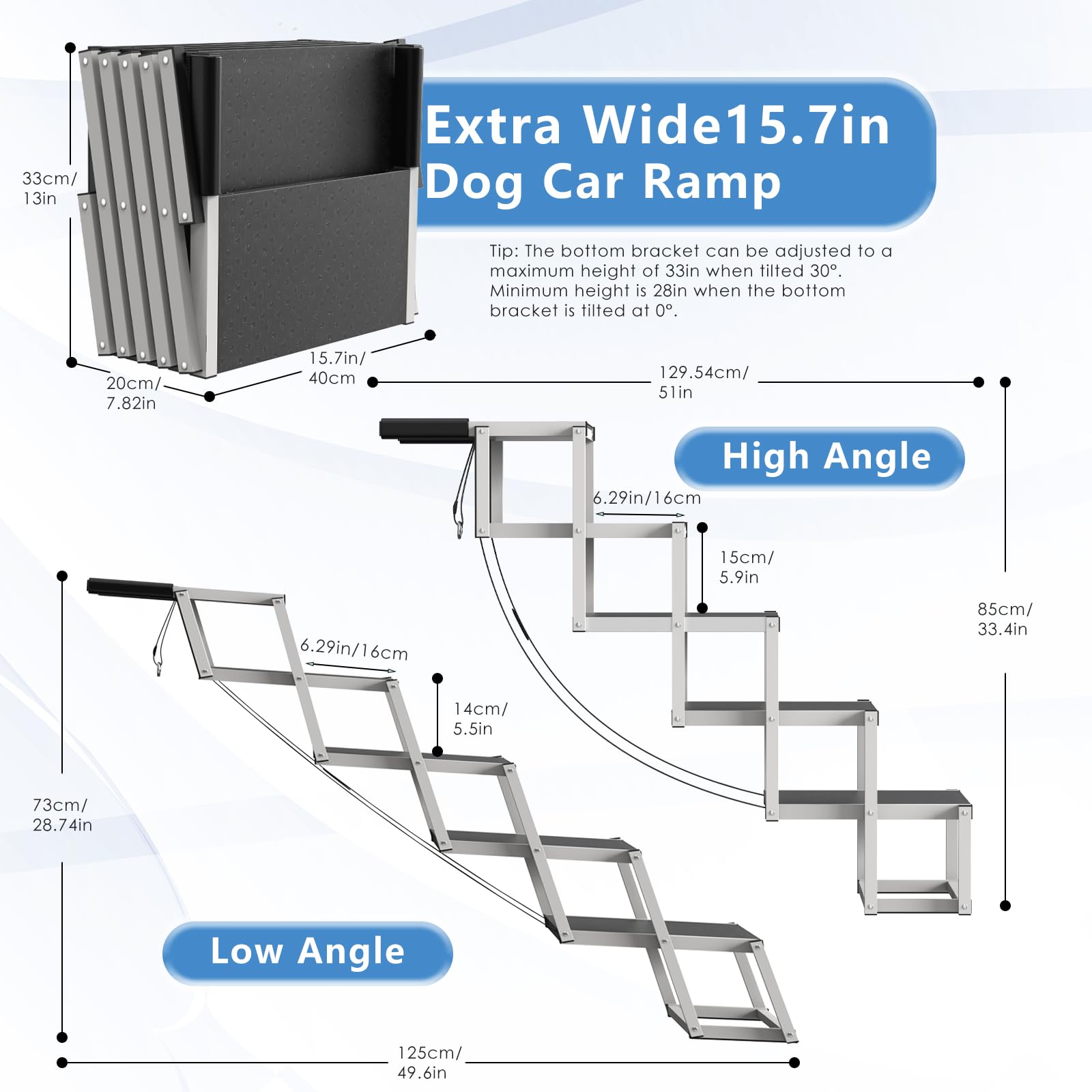 DeerGym dog stairs non-slip surface prevents slips on slick floors