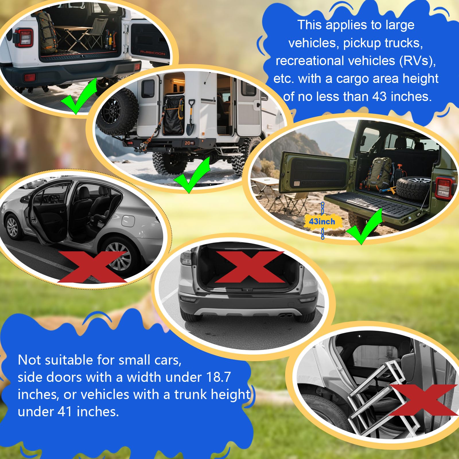 DeerGym versatile dog stairs work for cars, beds, sofas, and campsites.