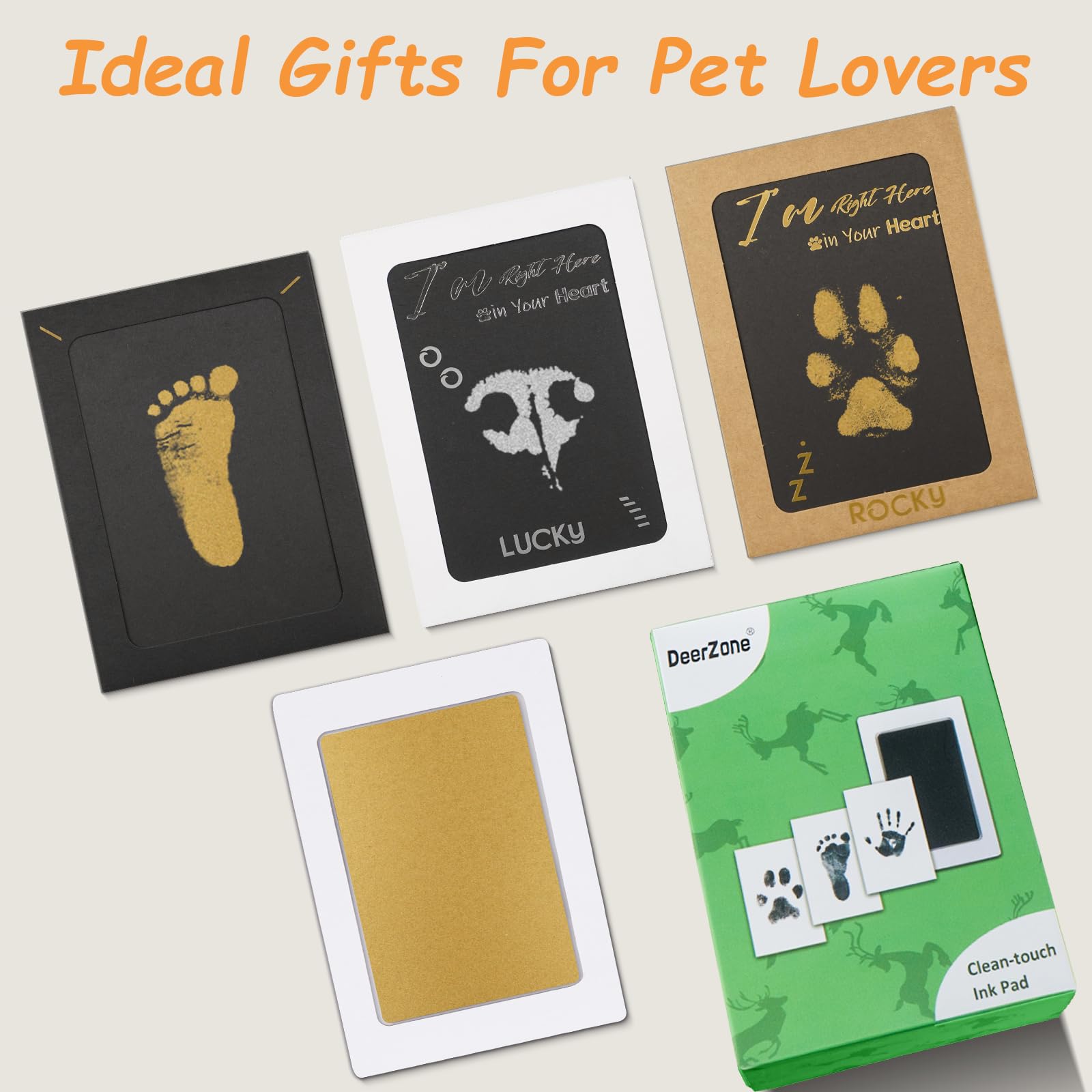 DeerZone dog-cat paw print memento emphasizes a treasured family keepsake.