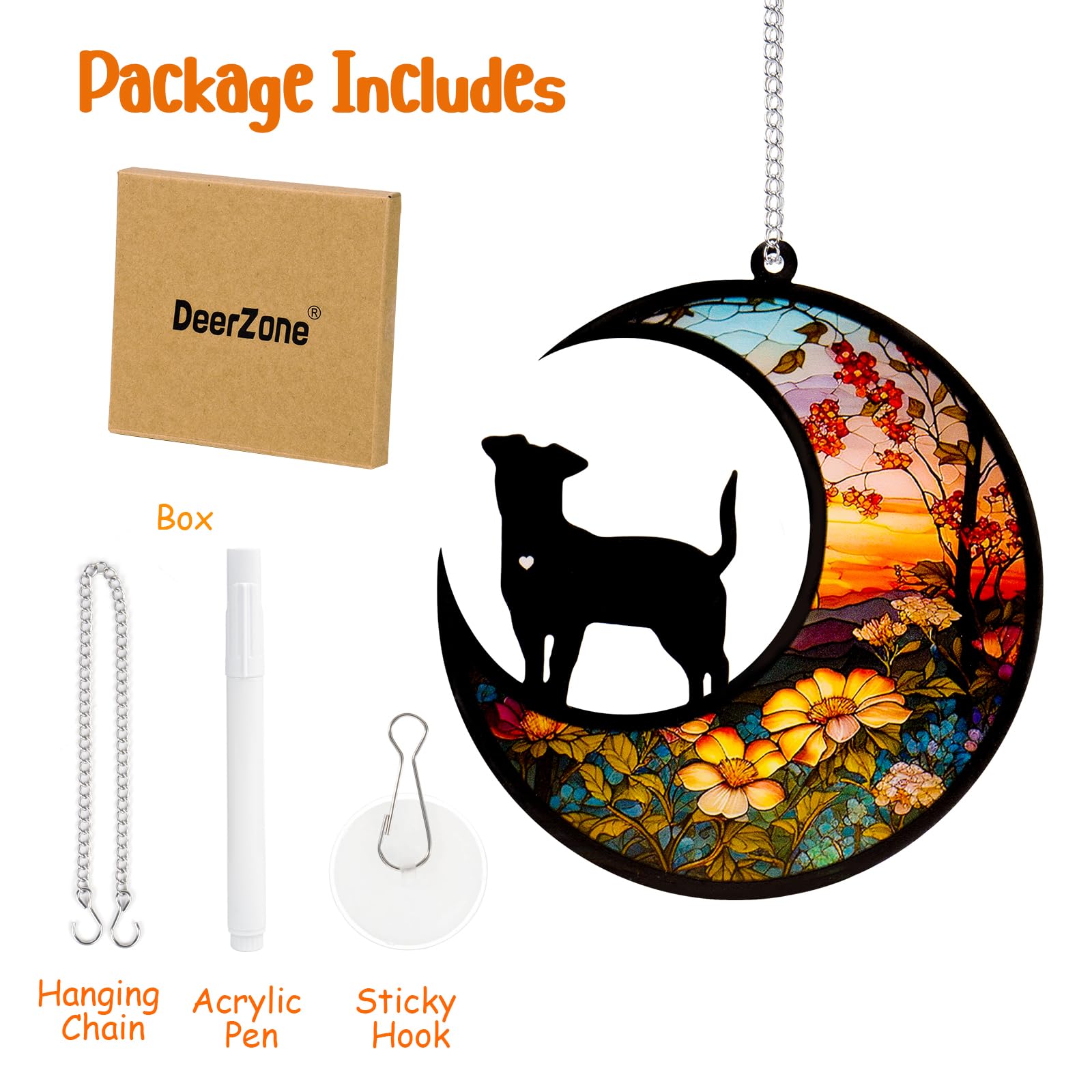 DeerZone dog memorial ornament rope allows easy display in windows, walls, or a favorite spot.