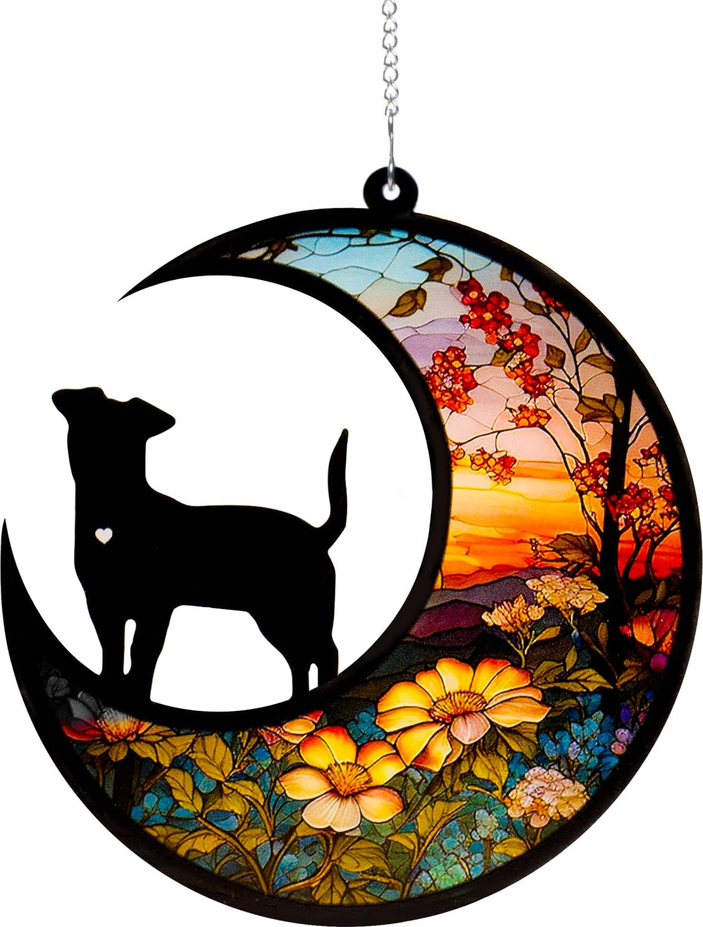 DeerZone dog memorial suncatcher glows in sunlight, creating a warm remembrance in your window.