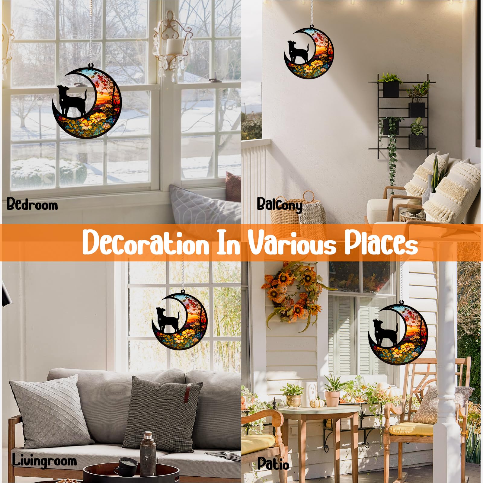 DeerZone easy-hang suncatcher rope enables quick setup in any room or outdoor shade.