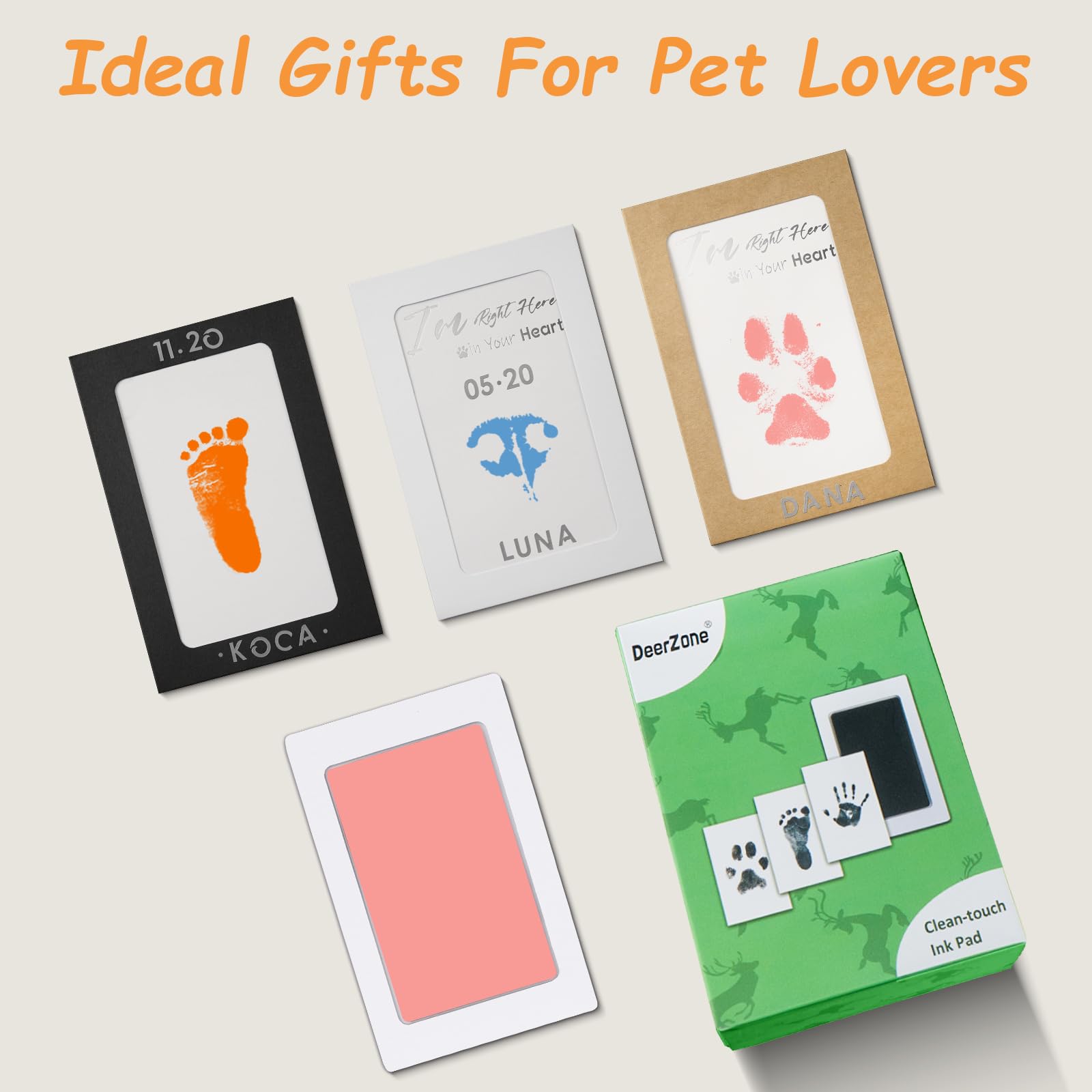 DeerZone Inkless Paw Print Kit quick-dry prints for keepsakes