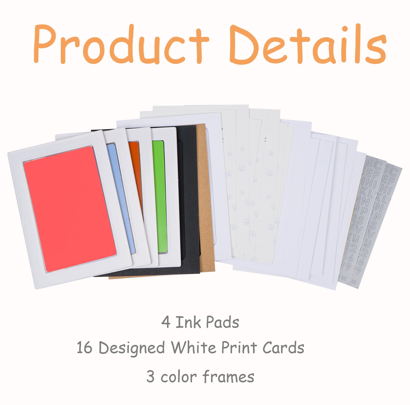 DeerZone inkless paw print kit sizes illustrate 4.2 by 6 inches with a 3.1 by 4.9 inch print window.