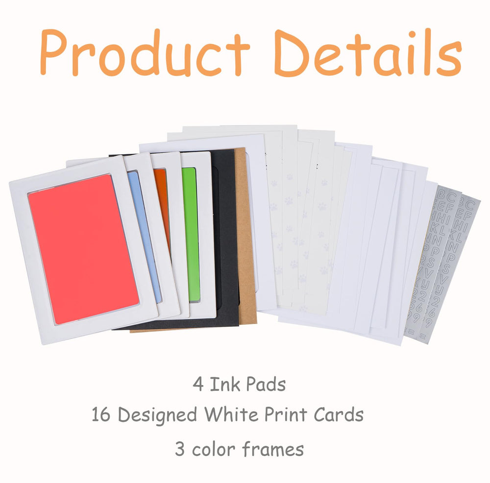 DeerZone inkless paw print kit sizes illustrate 4.2 by 6 inches with a 3.1 by 4.9 inch print window.