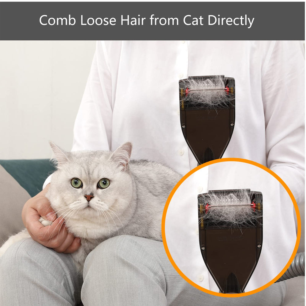 Defurry 1m bridge extension hose enables calm, quieter grooming away from pet.