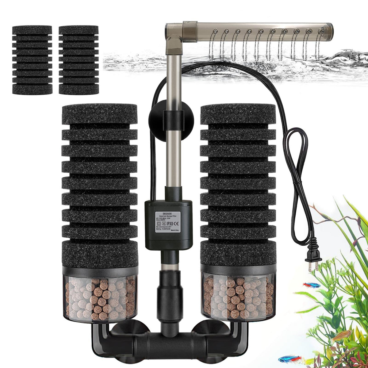 DEGGOX Upgrade aquarium filter venturi nozzle for gentler fry-friendly flow.