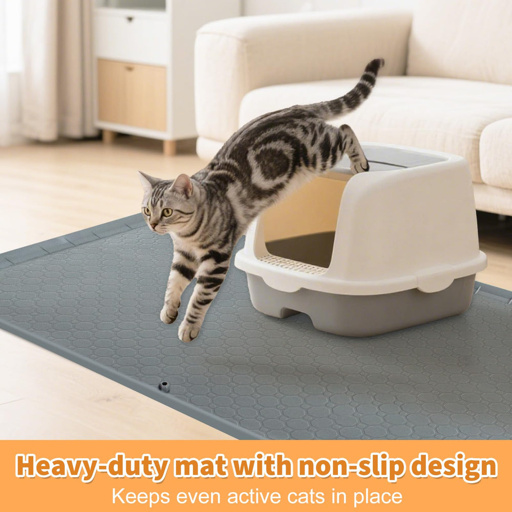 Deisunpet gray color mat blends with home decor and guards entryways.
