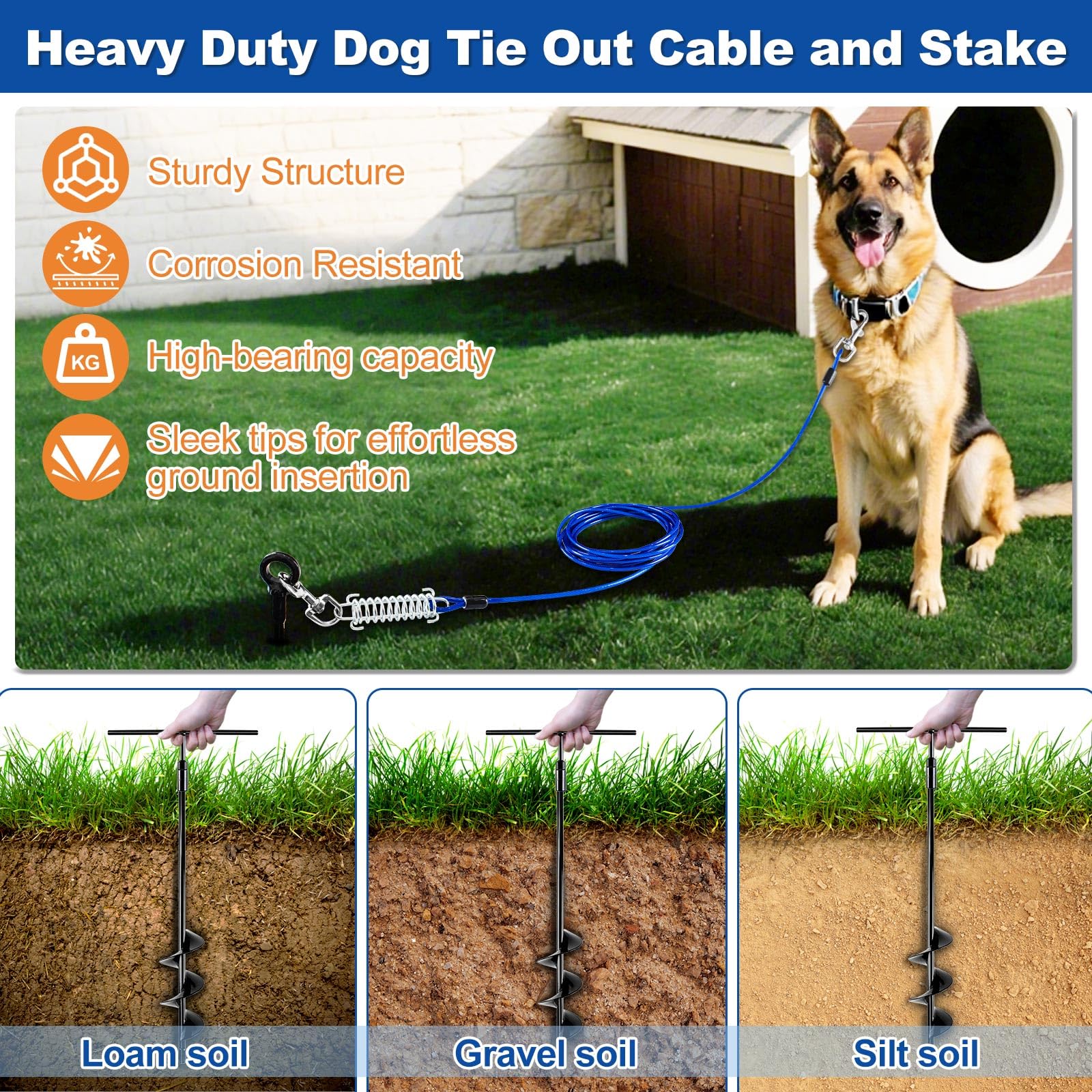 Deisunpet versatile dog runner suitable for yard, camping, and beach environments