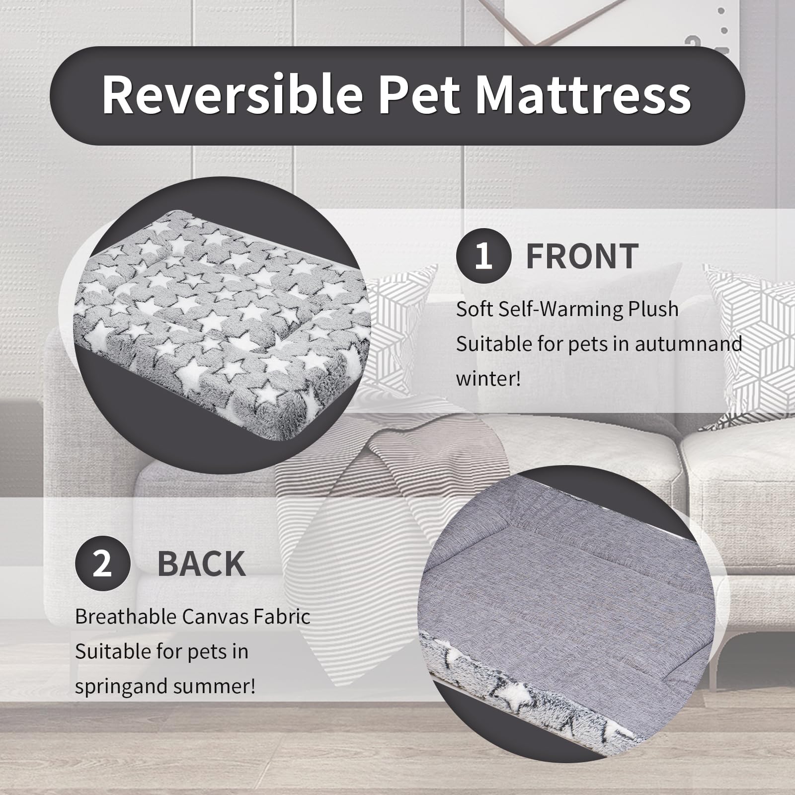 Dekeyoo dog crate mat plush closeup highlights softness and warmth